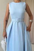 Bebe Mavi Halter Yaka Kloş Elbise resmi